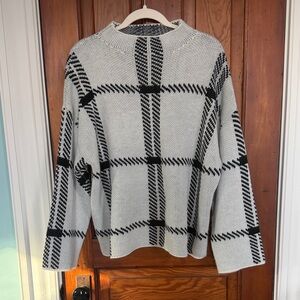 SHEIN Black and White Plaid Sweater